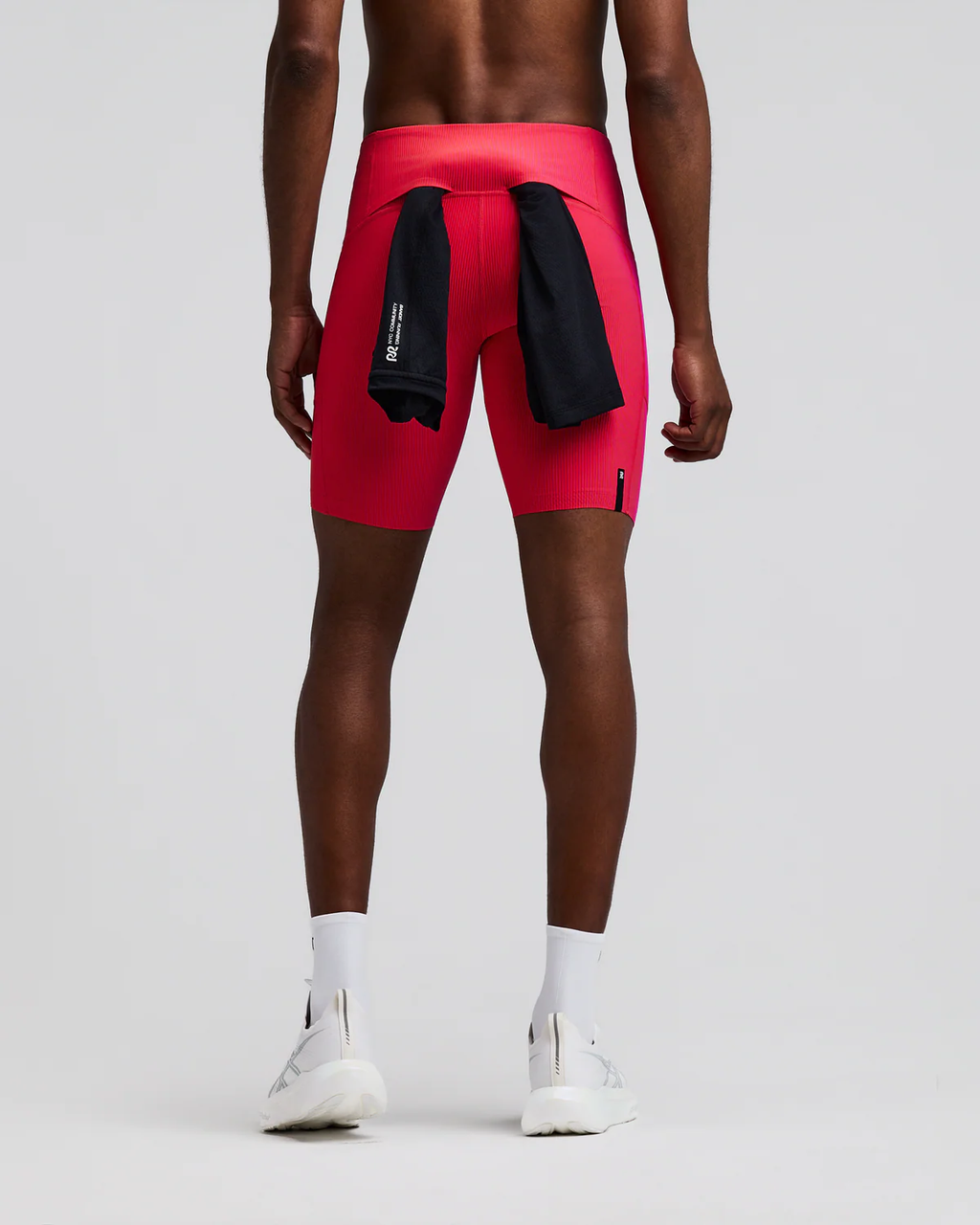 Bandit MEN'S STRIPED CADENCE™ HALF TIGHTS - POPPY / AZALEA