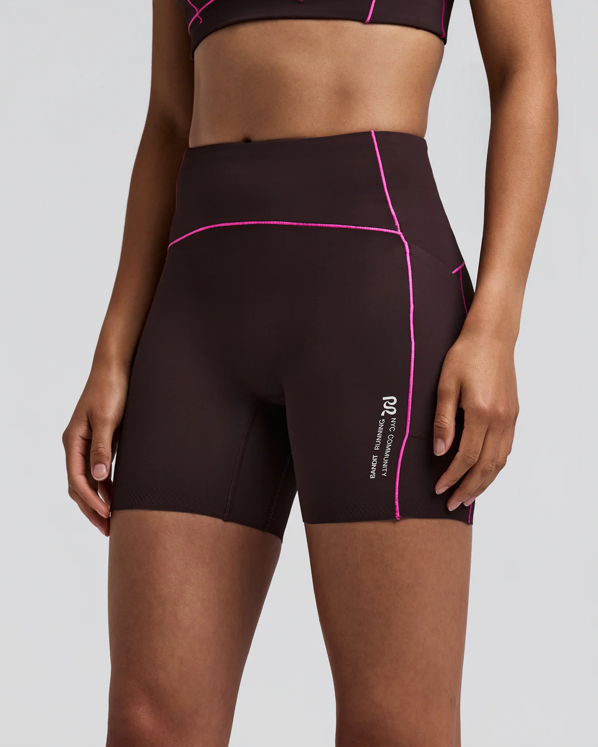 Bandit Running WOMEN'S VANISHER™ 5" POP STITCH™ HIGH WAIST COMPRESSION SHORT - ESPRESSO