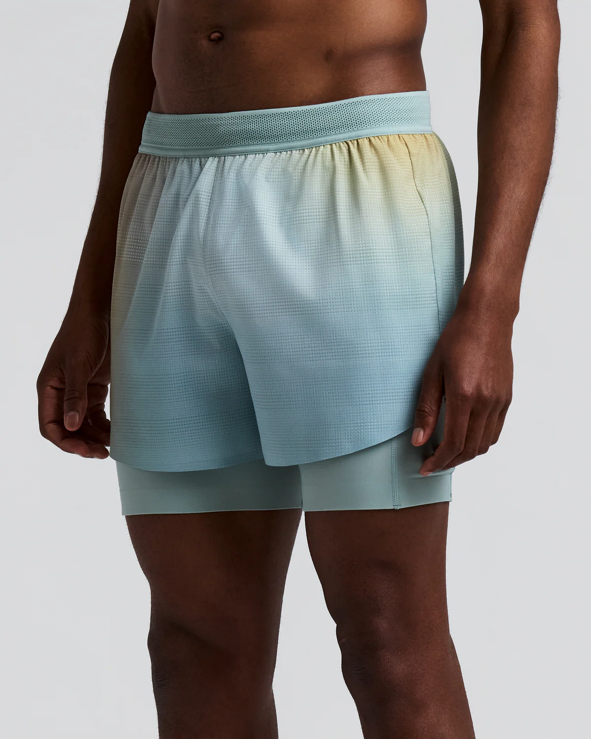 Bandit Running Men's CoolGrid™ 2-in-1 Run Short - Copal / Lagoon