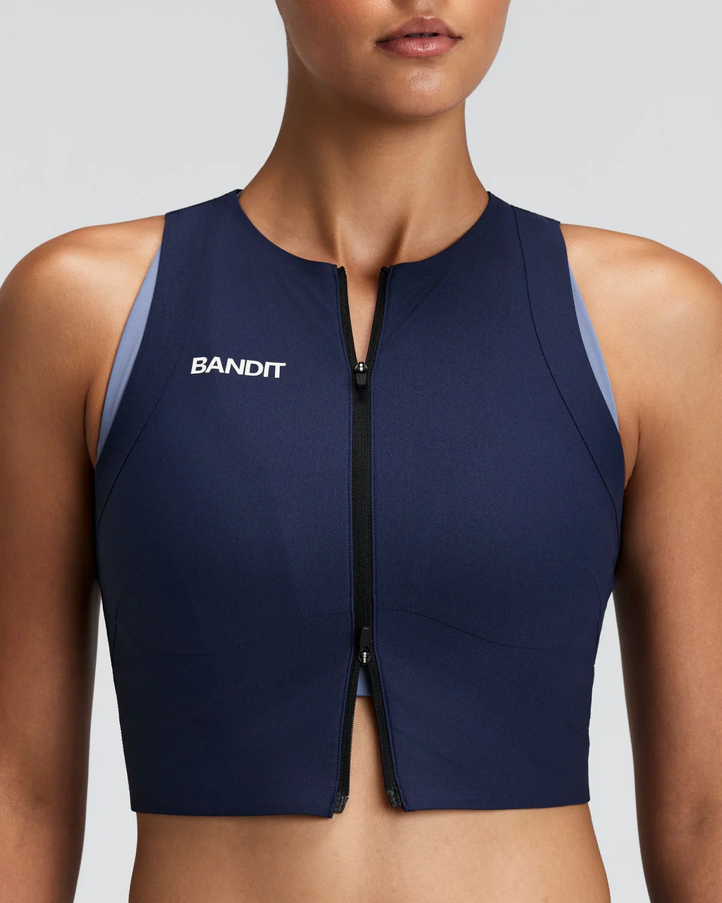 Bandit Women's Adapto™ 2-Way Zip Race Crop -  NY NAVY