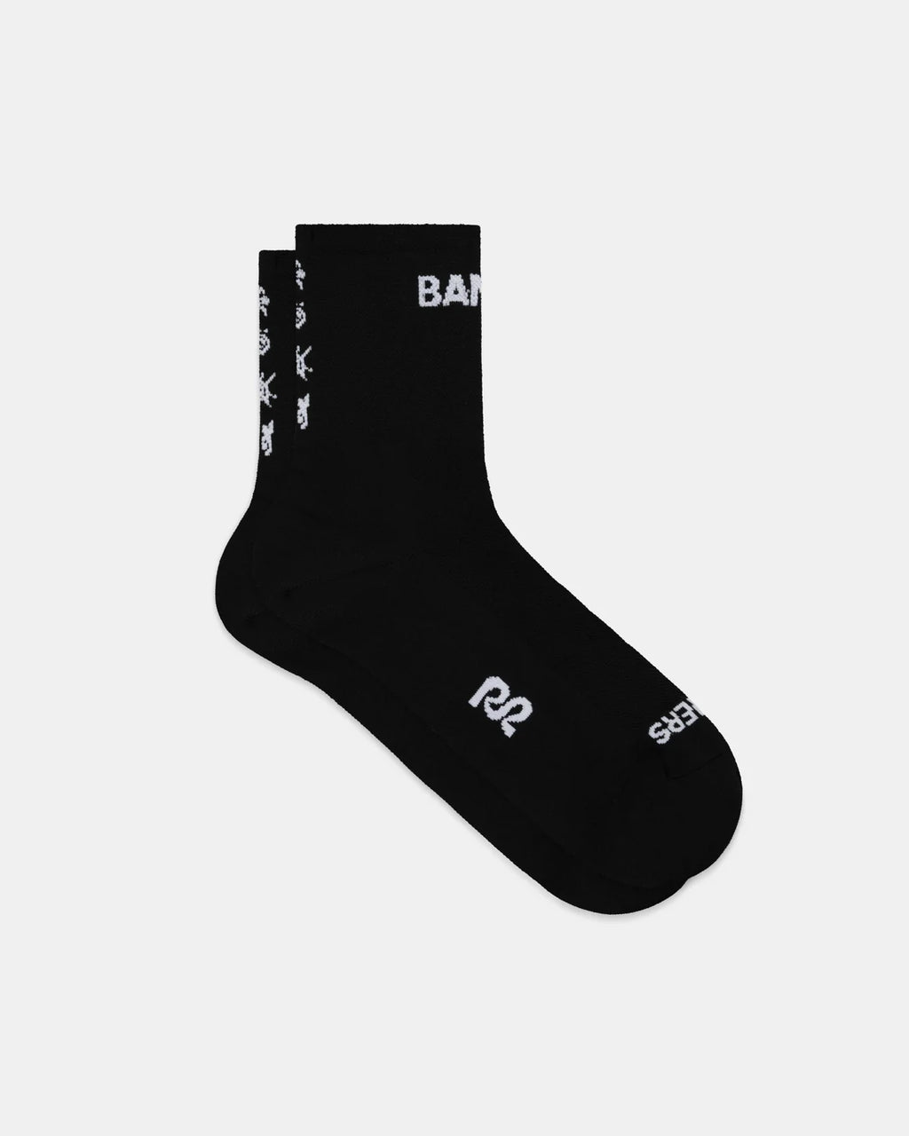 Bandit Running Lite Run™ Spring Motif Quarter Socks - Black / White