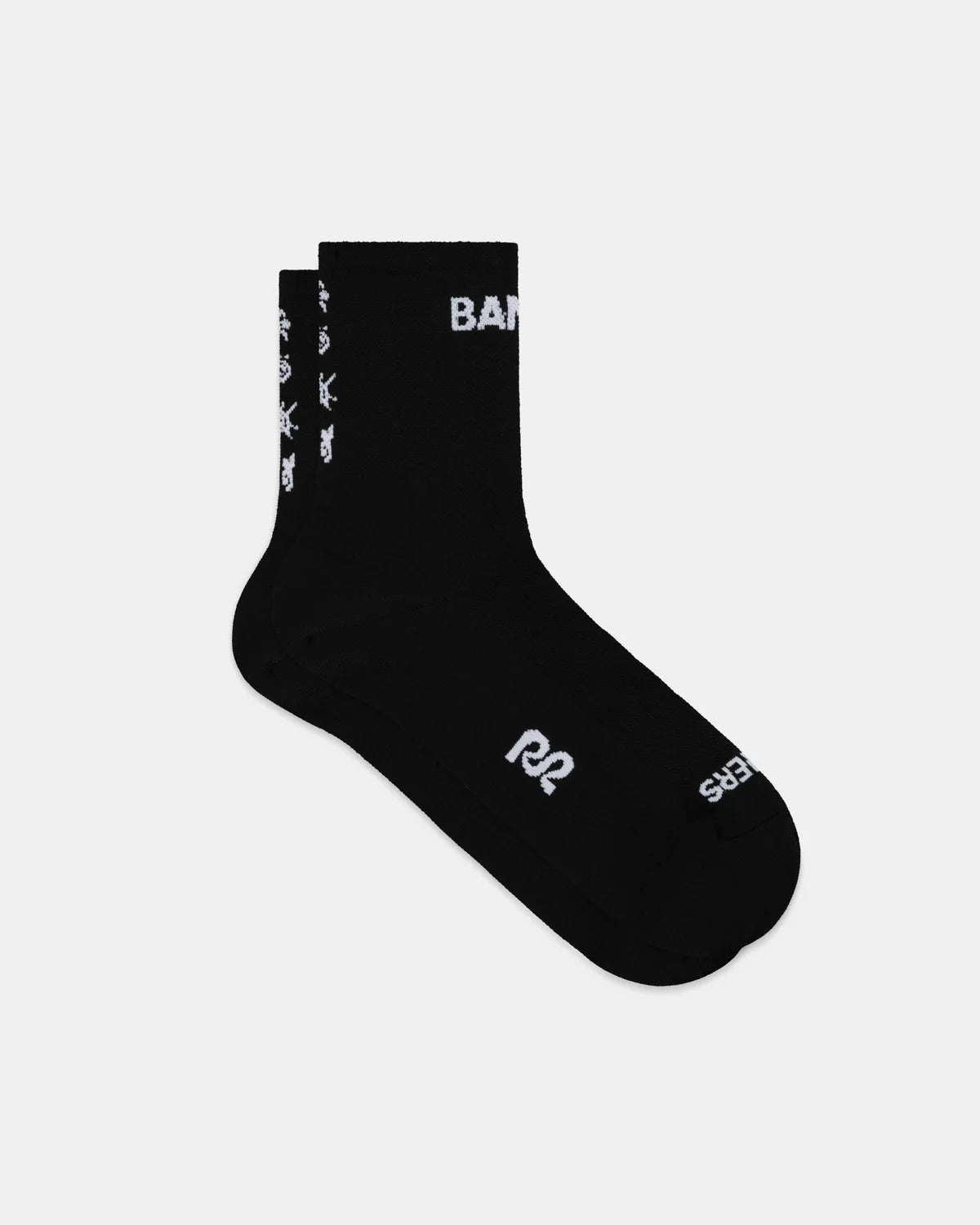 Bandit Running Lite Run™ Spring Motif Quarter Socks - Black / White