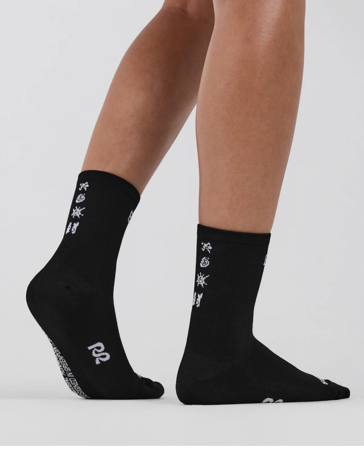 Bandit Running Lite Run™ Spring Motif Quarter Socks - Black / White