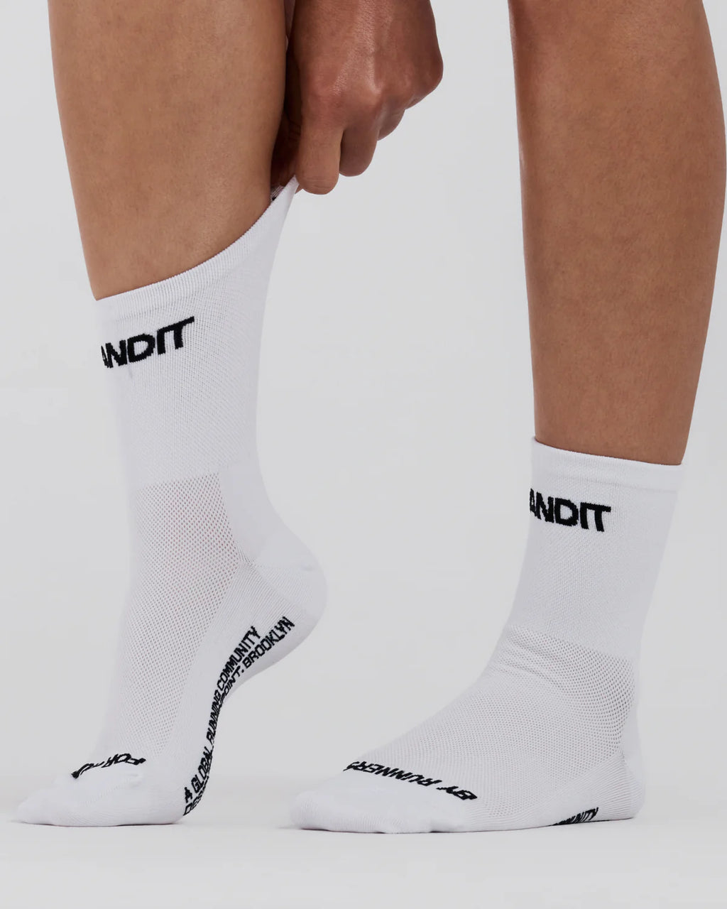 Bandit Running Lite Run™ Spring Motif Quarter Socks - White / Black