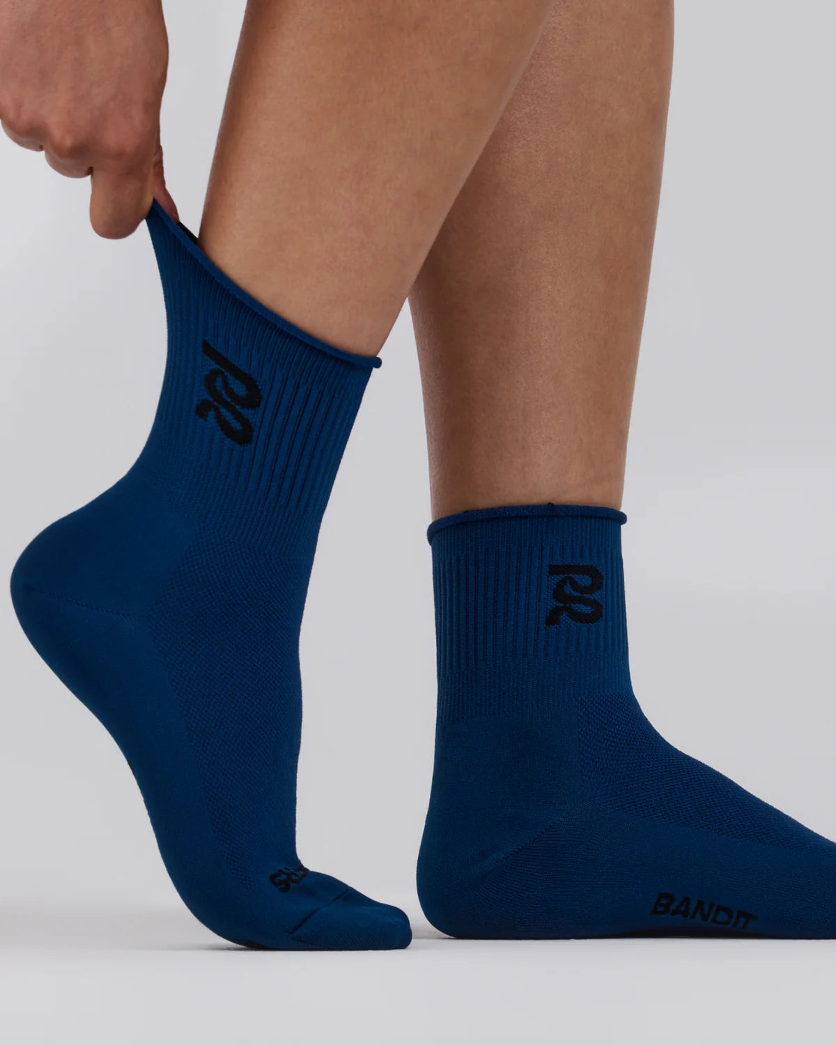 Bandit Running Lite Run™ Ribbed Quarter Socks - Aegean (2 Pack)