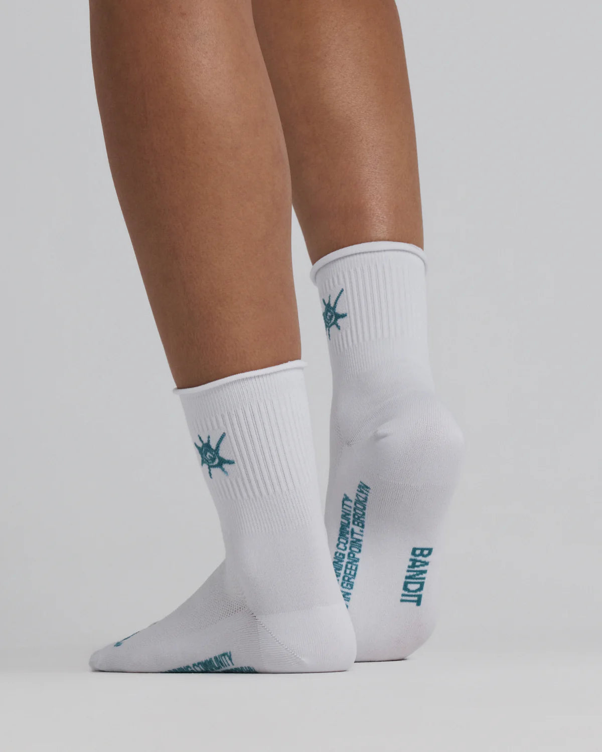Bandit Running Lite Run™ Ribbed Quarter Socks - Tranquil Blue
