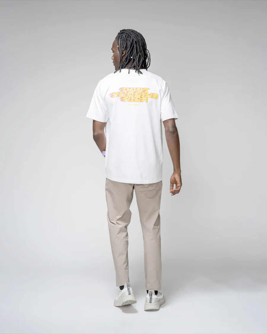 Post Running High Flames Men Regular T-Shirt White
