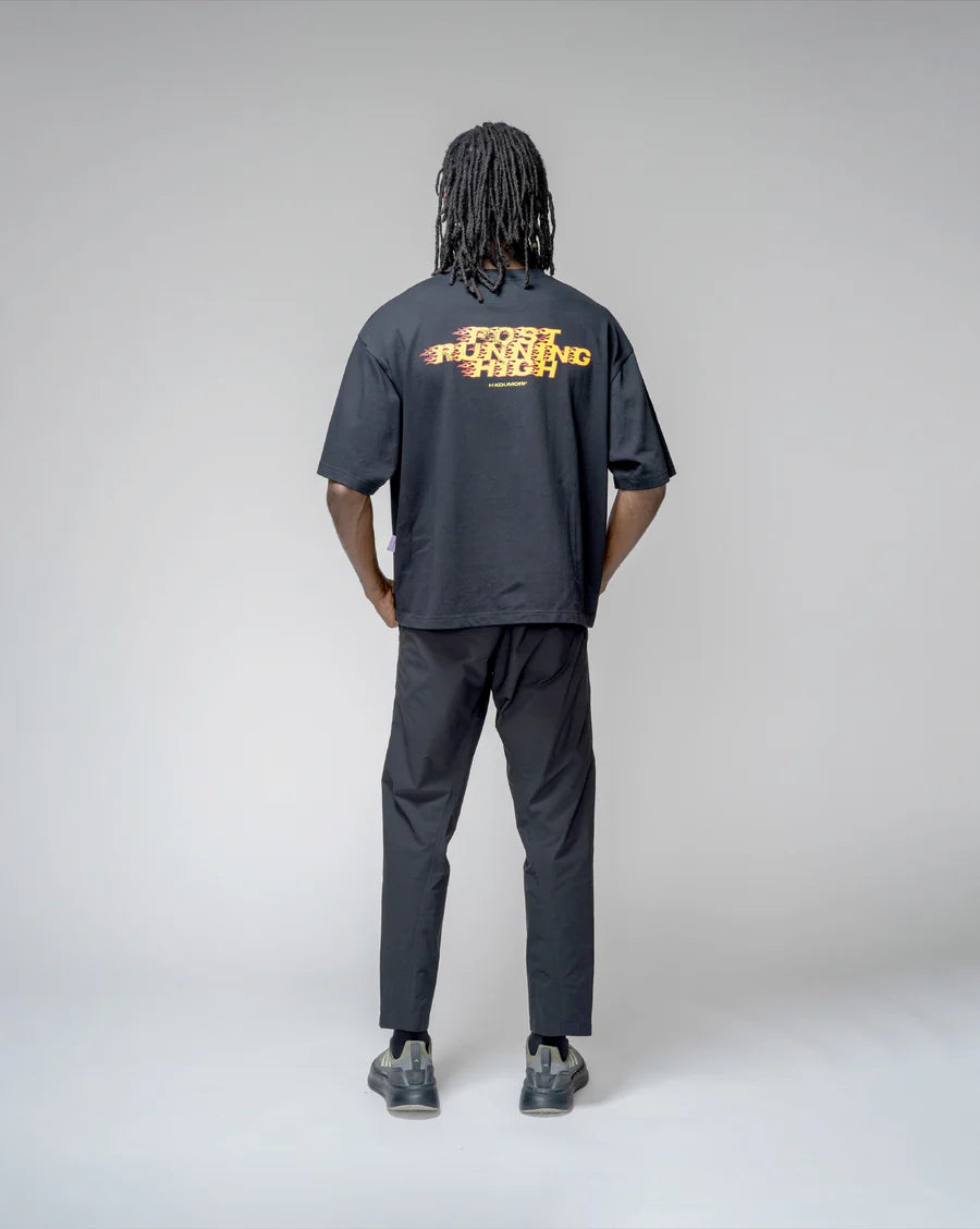 Post Running High Flames Men Boulder T-Shirt Black